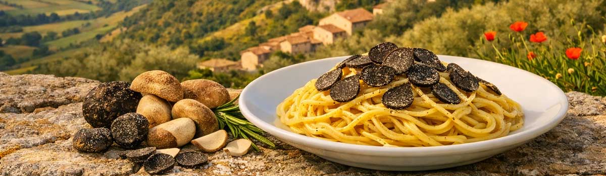 Spaghetti mit Steinpilz-Trüffelsauce aus Molise 