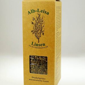 BIO Alblinsen dunkelgrün marmoriert, Linsen 500g