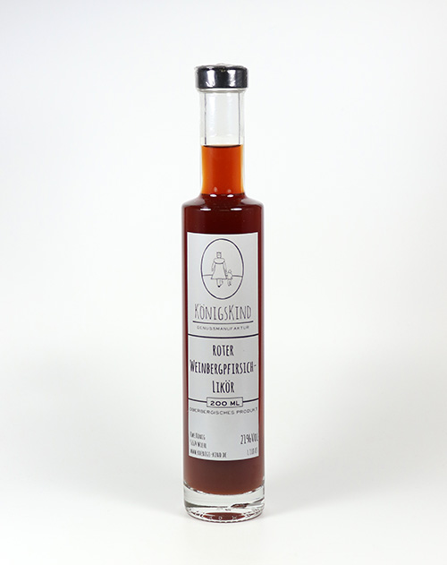 Roter Weinbergpfirsich-Likör von Königskind 200ml