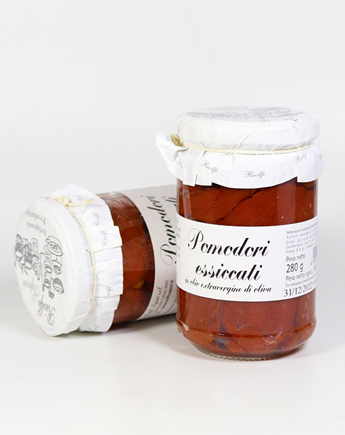 Pomodori essicati - sonnengetrocknete San Marzano-Tomaten in nativem Olivenöl extra