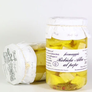 Robiola Alba al Pepe - Eingelegter Käse mit Pfeffer aus dem Piemont 280g/130g
