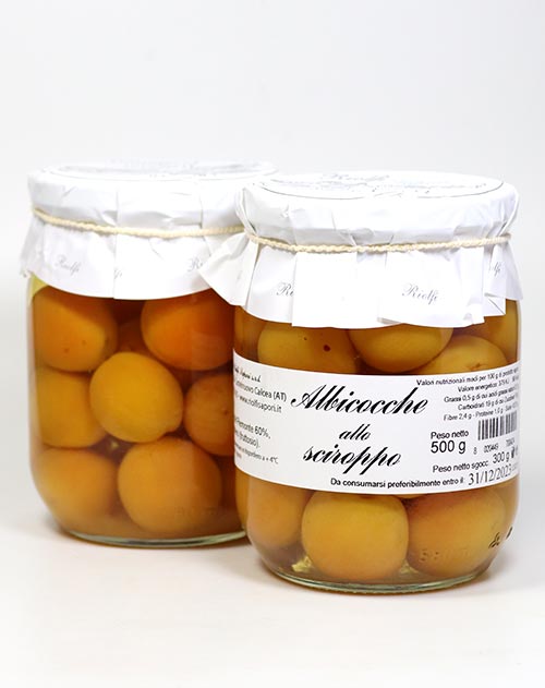 Albicocche allo Sciroppo - Eingelegte ganze Aprikosen aus dem Piemont 500g/300g