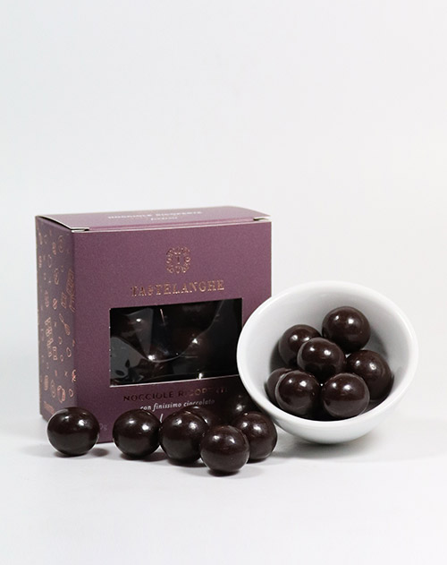 Piemont-Haselnüsse in Zartbitterschokolade - Nocciole Ricoperta Fondente 110g