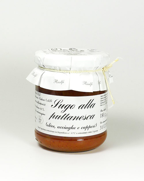 Sugo alla Puttanesca - würzige Tomatensauce mit Sardellen und Knoblauch, 180g