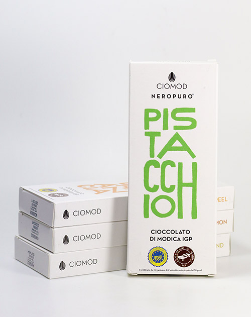 Original Modica-Schokolade IGP mit Pistazien, Sizilien