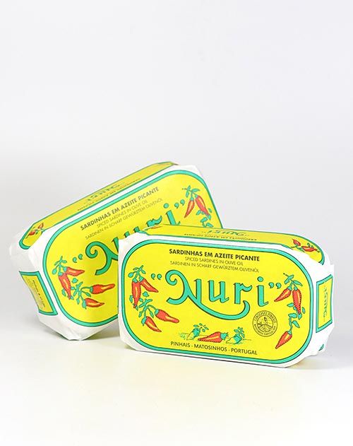 Sardinen in pikantem Olivenöl - Sardinhas em Azeite Picante 125g/90g Nuri