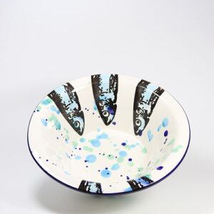 Keramik-Schüssel Sardinen-Motiv 21,5 cm, ofenfest (Portugal)