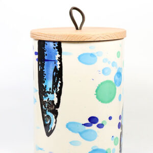 Vorratsdose (Keramik 1,0L) Sardinen-Motiv 12 x 16,5 cm (Portugal)