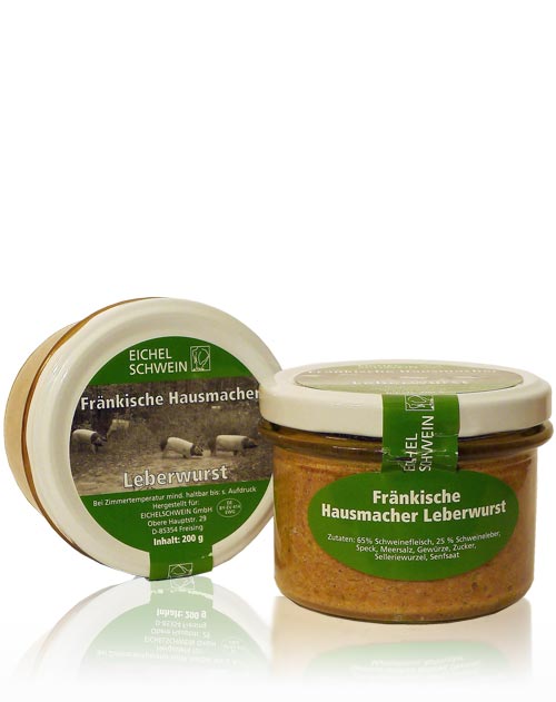 Fränkische Hausmacher Leberwurst EICHELSCHWEIN Waldweide