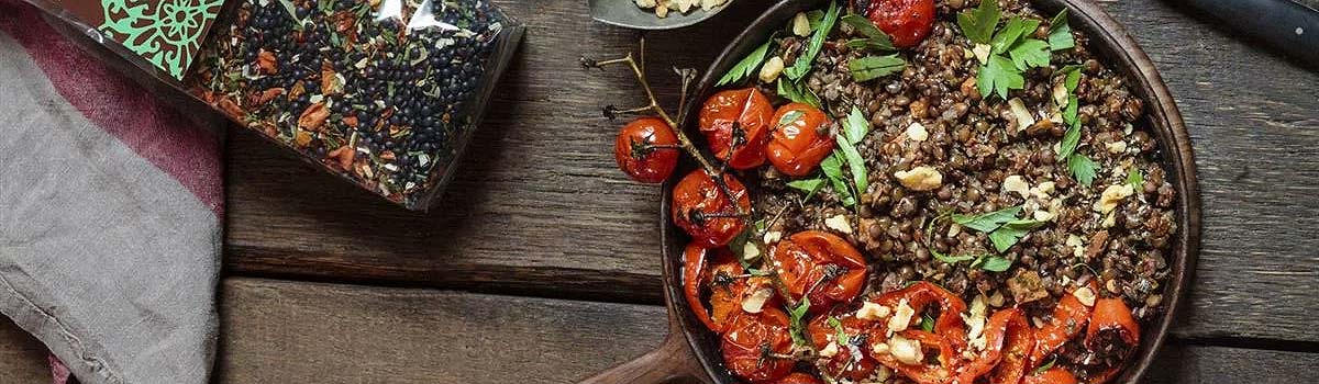 Französischer Belugalinsen Salat